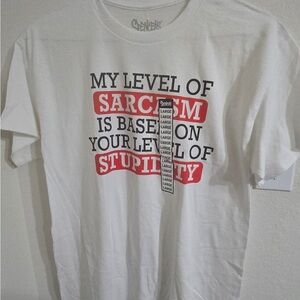 Spencer's White Sarcasm Graphic Tee. NWT.